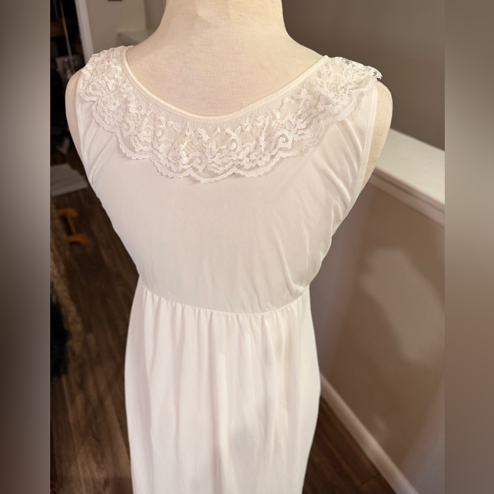 Vintage Cinema Etoile Lace Peignoir Robe & Nightgown Set Ivory Bridal S/M - Picture 9 of 13